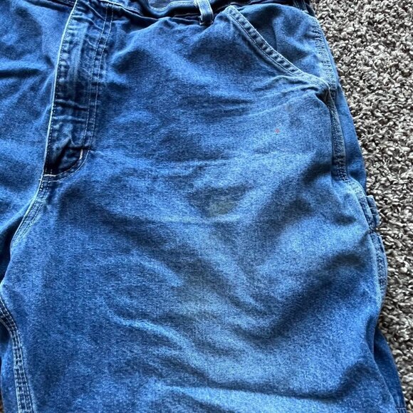 Blue Carhartt Denim Work Shorts Men's Size 38 Classic Cargo Shorts, Jorts Y2K - Picture 4 of 8